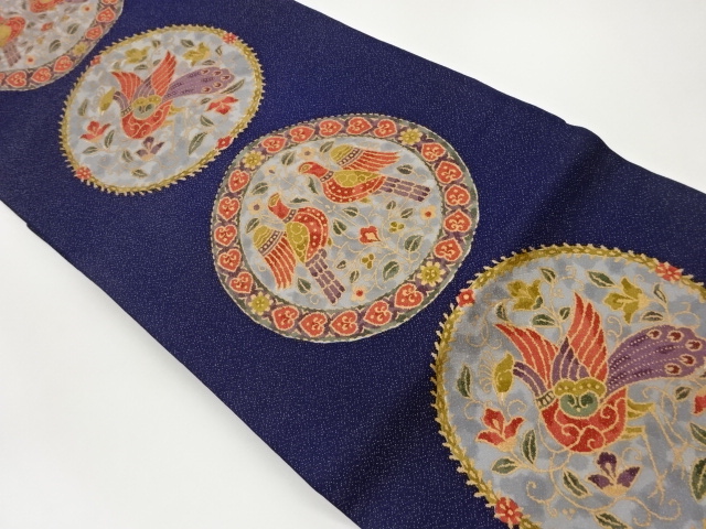 JAPANESE NAGOYA OBI / KINSAI / GIN-TOSHI / FLORAL PLANTS